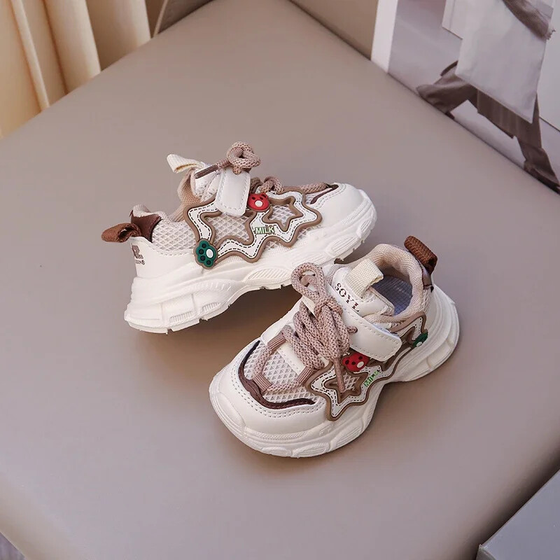 Pantofi de tenis cu model de urs drăguț pentru copii, anti-sofac, primăvară, vară, pentru copii mici, băieți, pantofi de antrenament pentru școală, fete, H05094