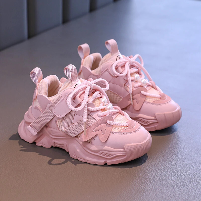 Pavasara rudens Jaunas bērnu kedas meitenēm Neslīdoši kupli maziem bērniem Causal Apavi Modes skola Daudzpusīgi Bērnu sporta apavi