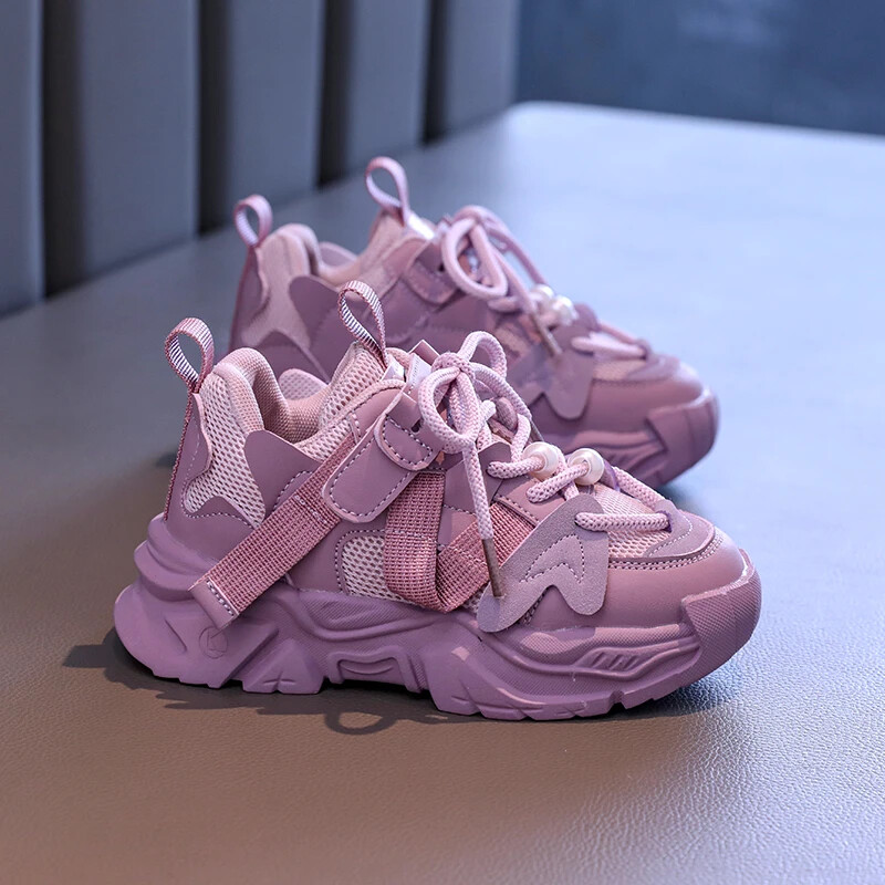 Pavasara rudens Jaunas bērnu kedas meitenēm Neslīdoši kupli maziem bērniem Causal Apavi Modes skola Daudzpusīgi Bērnu sporta apavi