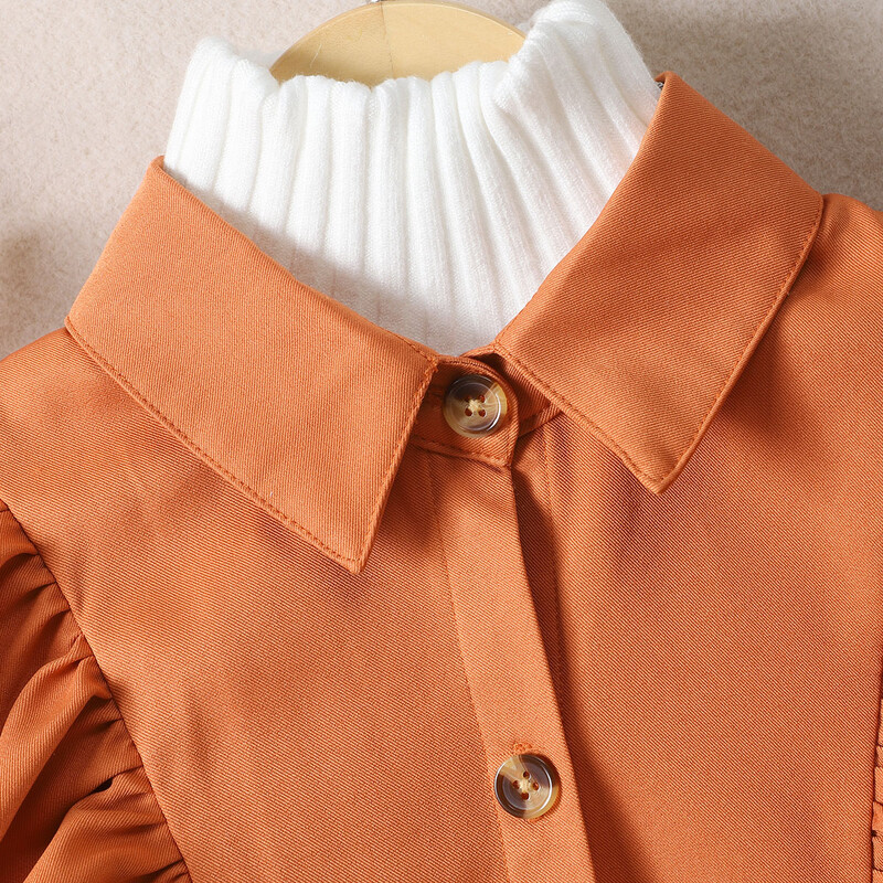 2024 m. Polo suknelė ilgomis rankovėmis Mergaičių paauglių drabužiai pavasariniai ir rudeniniai raukiniai paltai madingos vaikiškos suknelės 8 9 10 11 12 metų