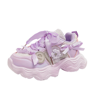 2024 sieviešu skriešanas apavi ar mīkstu zoli, bantīšu dizaineru tenisa apavi, stilīgi meiteņu sporta apavi, izmēri 26-37