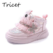 Bling Butterfly Toddker Αθλητικά παπούτσια για κορίτσια Princess Ruffles PU Παιδικά καθημερινά παπούτσια Hook Loop μαλακό κάτω μέρος παιδικά αθλητικά παπούτσια