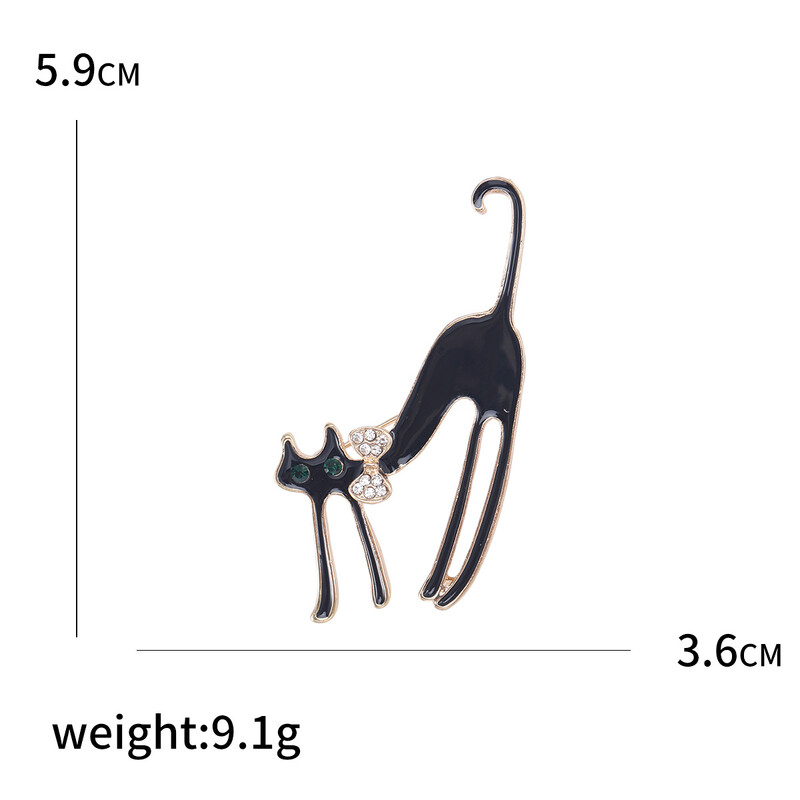Versiune coreeană a broșă de pisicuță din aliaj de smalț, broșă de modă simplă, accesorii pentru animale