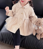 2024 Άνοιξη και φθινόπωρο για κορίτσια Παιδική μόδα μακρυμάνικο πέτο με κουμπιά με ματισμένο πέτο Ανεμοδαρικό παλτό Βρεφικά ρούχα 1-6Y