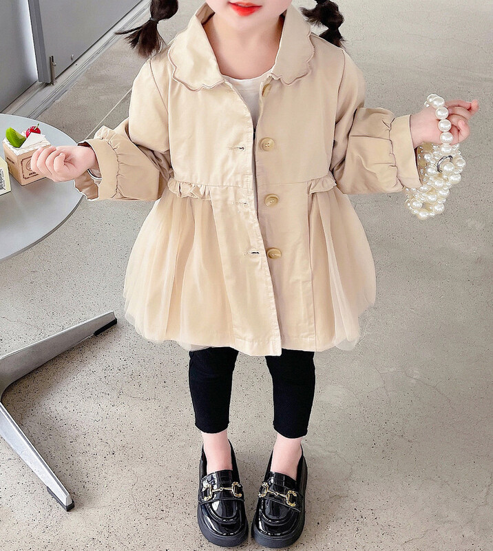 2024 Άνοιξη και φθινόπωρο για κορίτσια Παιδική μόδα μακρυμάνικο πέτο με κουμπιά με ματισμένο πέτο Ανεμοδαρικό παλτό Βρεφικά ρούχα 1-6Y