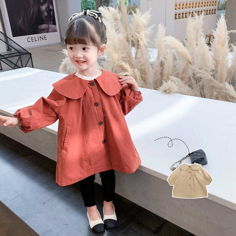 Mergaičių nuo vėjo apsaugantis paltas Paltas Striukė Viršutiniai drabužiai 2024 m. raudono pavasario rudens medvilnės mokyklos lauko paauglių vaikiški drabužiai