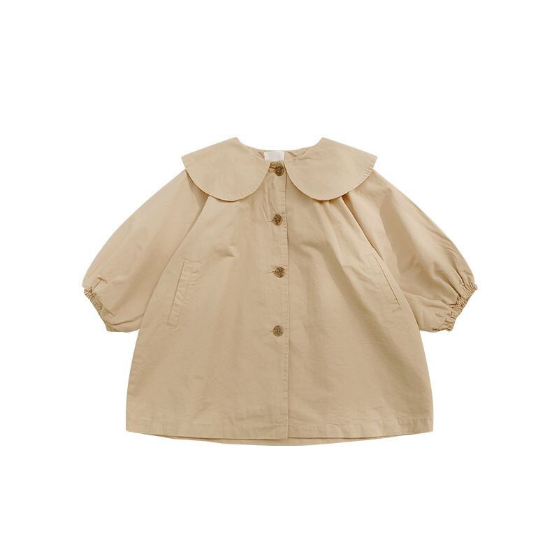 Mergaičių nuo vėjo apsaugantis paltas Paltas Striukė Viršutiniai drabužiai 2024 m. raudono pavasario rudens medvilnės mokyklos lauko paauglių vaikiški drabužiai