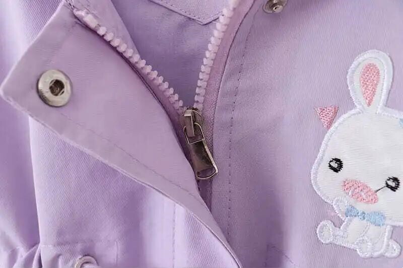 Anglijos stiliaus vėjo striukė mergaičių animacinių filmų triušių paltai 1-6 m mergaičių pavasario rudens paltai Vaikiški laisvalaikio drabužiai