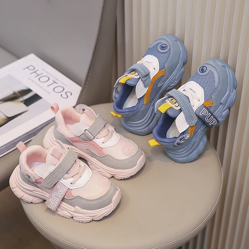 Bērnu sporta apavi neslīdoši un viegli elpojoši tīklveida audumi pavasara un rudens āra skriešanas apavi Sandalias De Mujer