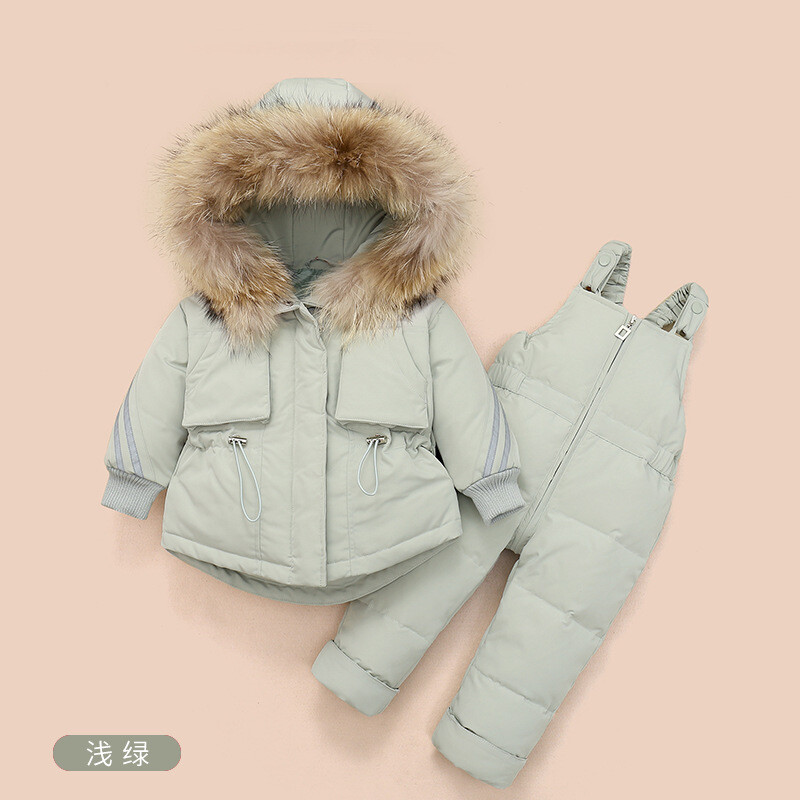 Vaikiškas pūkinės striukės kostiumas žieminis naujo stiliaus kūdikiams berniukams ir mergaitėms maži sparneliai animacinis drąsus paltas