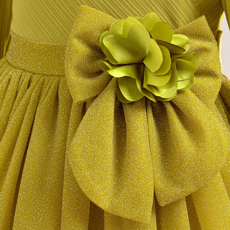 Κομψά φορέματα πάρτι για κορίτσια με λουλούδια μακρυμάνικα εφηβικά κοστούμια γάμου πρώτης κοινωνίας Τούλι Παιδικά κορίτσια πριγκίπισσα φόρεμα γενεθλίων