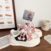 SHANPA Sweet Platform Αθλητικά Παπούτσια Γυναικεία Κορεάτικο Στιλ Γυναικεία πάνινα παπούτσια Kawaii Ροζ Φθινοπωρινά casual Ευέλικτα χαμηλά γυναικεία παπούτσια