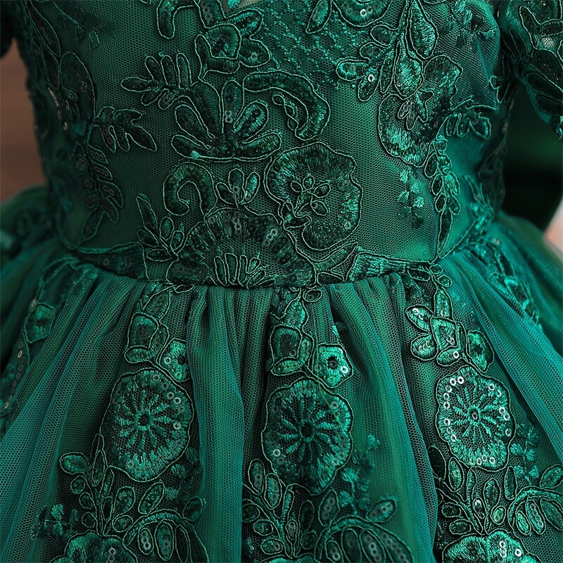 Mažiems vaikams skirta 1-ojo gimtadienio krikštynų vakarėlio suknelė mergaitei princesei, prabangus siuvinėjimo kostiumas be nugarų, vestuvinės suknelės kūdikiams