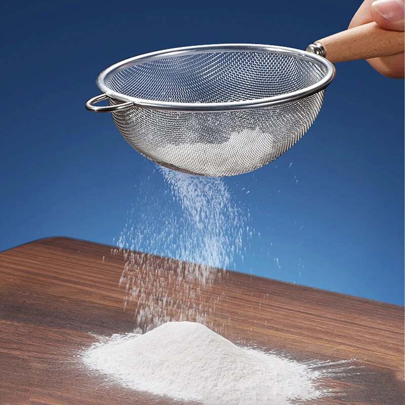 1db rozsdamentes acél kis szivárgó kanál szójatejlé teatörmelék szűrő szita Többfunkciós sütőeszközök lisztszita
