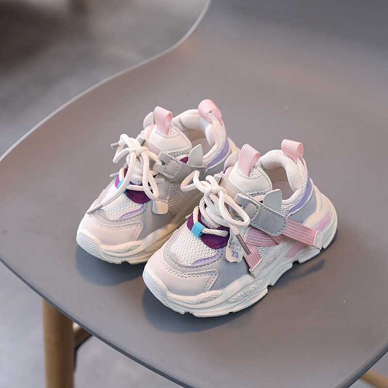 Lányok sportcipő tavaszi ősz gyerek teniszcipők fiú puha alsó csúszásmentes, légáteresztő sportcipő gyerekeknek hálós futócipők