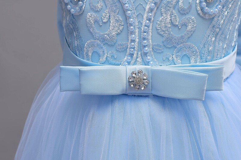 Επίσημο φόρεμα για πάρτι γενεθλίων για πάρτι γενεθλίων με κεντητό παπιγιόν με χάντρες AC135