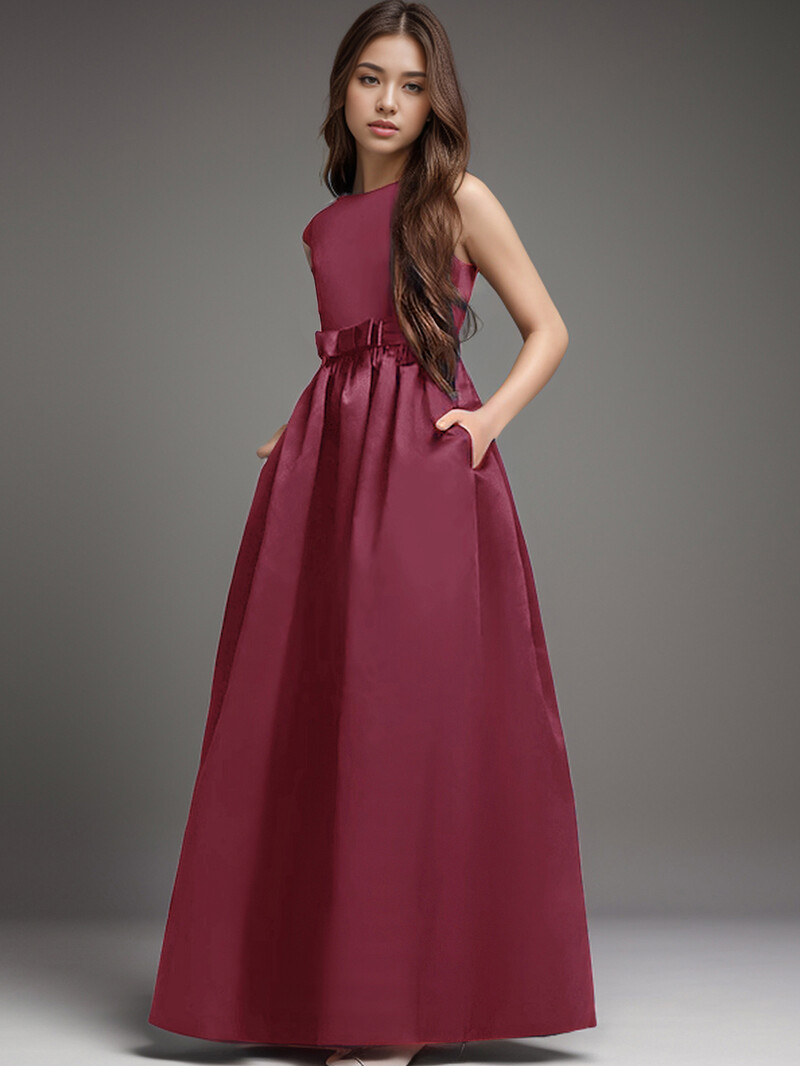 Μωβ μακρύ φόρεμα έφηβης για πάρτι γενεθλίων με κομψό βραδινό φόρεμα