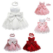 Βαπτιστικό φόρεμα πριγκίπισσας για κορίτσια για 4-8 ετών νήπιο κορίτσι με κεντημένα κομψά Vestidos με κεφαλόδεσμο Παιδικό γαμήλιο επίσημο φόρεμα