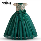 Τελετή αποφοίτησης κοριτσιών Συμπόσιο Κέντημα Φόρεμα με παγιέτες Νυφικό Φόρεμα Λουλούδι παιδική απόδοση και φόρεμα στο πάτωμα