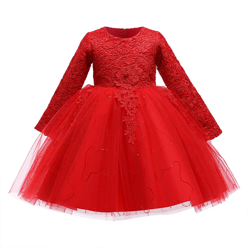 2024. Nove dječje dječje haljine za djevojčice Rođendanska haljina dugih rukava haljina za djevojčice Mrežasta dječja vjenčanica princeze 10 godina