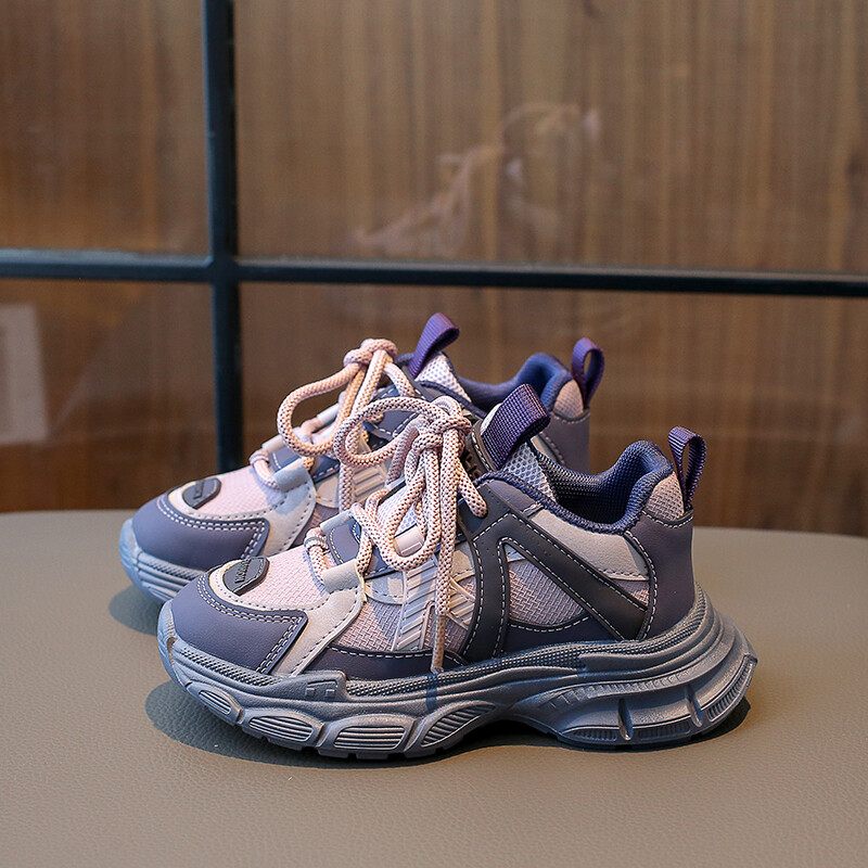 Neklizajuće i amortizirajuće cipele za dječake, ležerne cipele Ljubičasto/crne, proljetne i jesenske PU tenisice za dječake Sandalias De Mujer