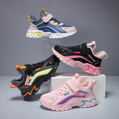 Modne dječje pamučne cipele, zima 2024., novi stil, topla kožna podstava od flisa, vodootporna sportska obuća za djevojčice