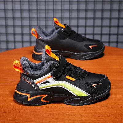 Modne dječje pamučne cipele, zima 2024., novi stil, topla kožna podstava od flisa, vodootporna sportska obuća za djevojčice