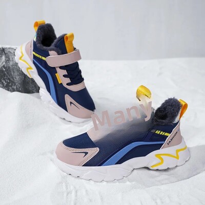 Modne dječje pamučne cipele, zima 2024., novi stil, topla kožna podstava od flisa, vodootporna sportska obuća za djevojčice