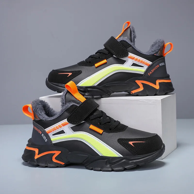 Modne dječje pamučne cipele, zima 2024., novi stil, topla kožna podstava od flisa, vodootporna sportska obuća za djevojčice