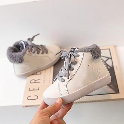 Παιδικά χειμωνιάτικα παπούτσια για αγόρια βελούδινα casual αρνί μάλλινες μπότες Άνετα μαλακά σχολικά παπούτσια από δύο βαμβακερά παπούτσια για κορίτσια 1-15 ετών