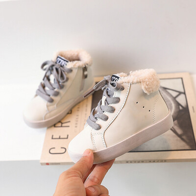 Παιδικά χειμωνιάτικα παπούτσια για αγόρια βελούδινα casual αρνί μάλλινες μπότες Άνετα μαλακά σχολικά παπούτσια από δύο βαμβακερά παπούτσια για κορίτσια 1-15 ετών