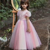 Divatos lányruhák partira és esküvőre Csipke rövid ujjú estélyi ruhák Nyári gyerek lányos buliruha 4-14 éves korig