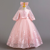Φόρεμα πριγκίπισσας Φόρεμα γενεθλίων για κορίτσια μόδα high-end 2024 νέο καλοκαιρινό παιδικό φόρεμα CuHK παιδική στολή XH98060