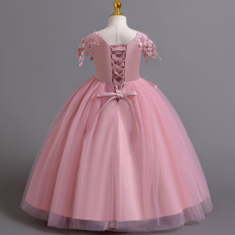 AmyStylish Little Big Girls siuvinėtas lankelis, vestuvės, gėlės, mergaitės gimtadienio vakarėlis, iškilminga suknelė AC135