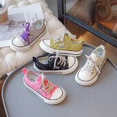 Παιδικά παπούτσια από καμβά Άνοιξη φθινόπωρο σε λεπτή διατομή Ροζ κορίτσια Μεσαία και μεγάλα Παιδικά Casual υφασμάτινα παπούτσια Αγόρια Απαλά παιδικά αθλητικά παπούτσια