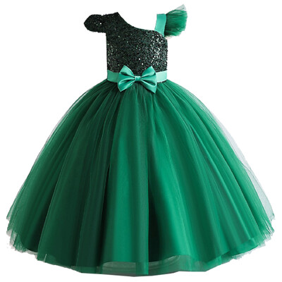 Rođendanska haljina za diplomiranje na jedno rame za male velike djevojčice sa šljokicama u obliku cvijeća