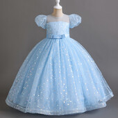 Bridesmaid Flower Girl's Party Χριστουγεννιάτικα Φορέματα για Γάμους Γενέθλια Luxury Age 11 13 14 Teenage Gala Μπλε φόρεμα μωρού