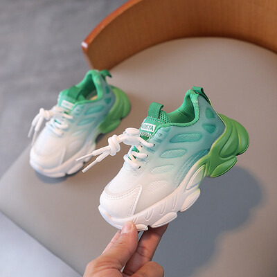 Kūdikių spalvos gradiento spalvos Vaikiški sportiniai batai Minkšti bėgimo tinkleliai kvėpuojantys batai berniukams mergaitėms batai madingi sportbačiai