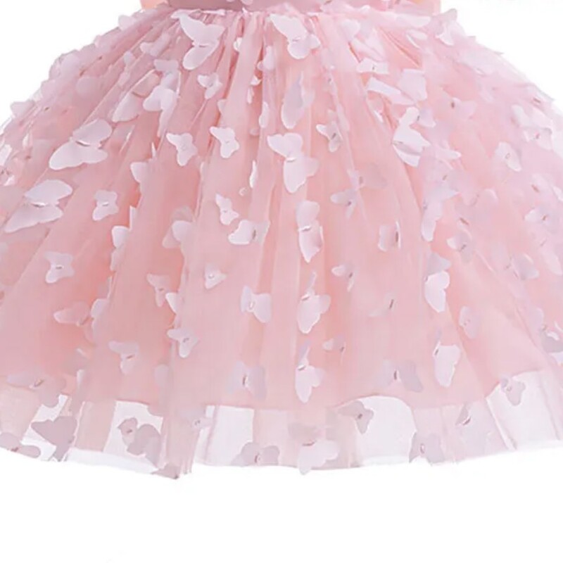 Mergaičių suknelė princesėms, trimatė suknelė su drugeliu, pūkuotas sijonas su burbulinėmis rankovėmis Suknelė scenoje, 1–8 m.