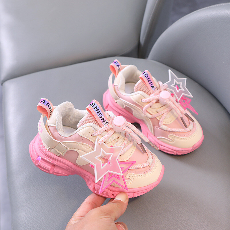 Παιδικά Φωτεινή Αθλητικά Διχτυωτά Παπούτσια Παιδικά LED Daddy Παπούτσια Κοριτσίστικα Γυαλιστερά ελαφριά αθλητικά παπούτσια για αγόρια Λαμπερά ελαφριά αθλητικά παπούτσια