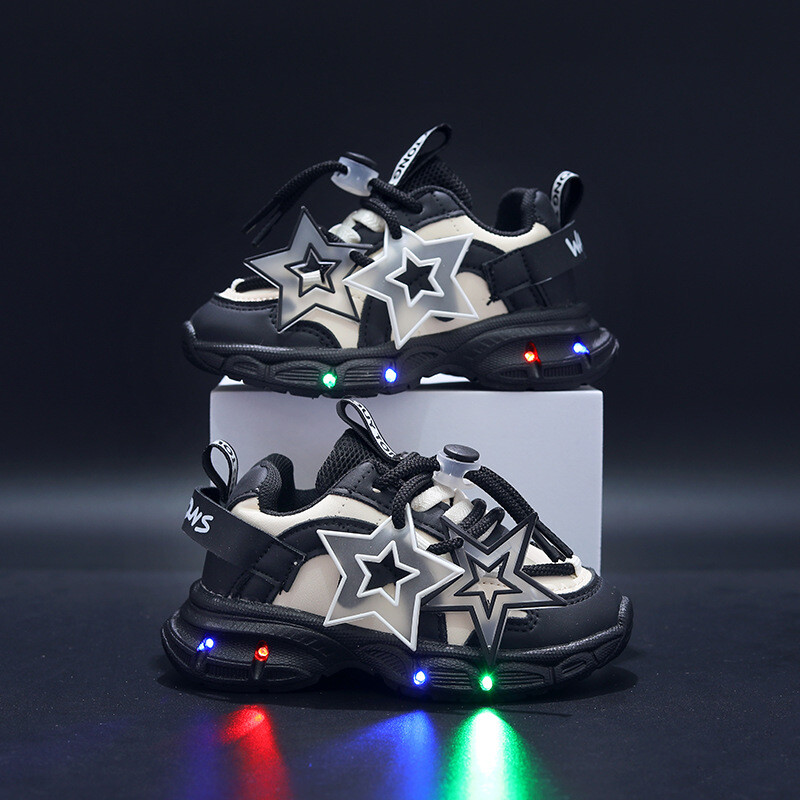 Παιδικά Φωτεινή Αθλητικά Διχτυωτά Παπούτσια Παιδικά LED Daddy Παπούτσια Κοριτσίστικα Γυαλιστερά ελαφριά αθλητικά παπούτσια για αγόρια Λαμπερά ελαφριά αθλητικά παπούτσια