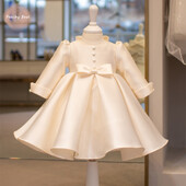 Μακρυμάνικο φόρεμα με κουμπιά πριγκίπισσας πριγκίπισσας με κουμπιά για νήπιο Παιδικό Vestido γαμήλιο πάρτι Βρεφικά ρούχα 12M-10Y