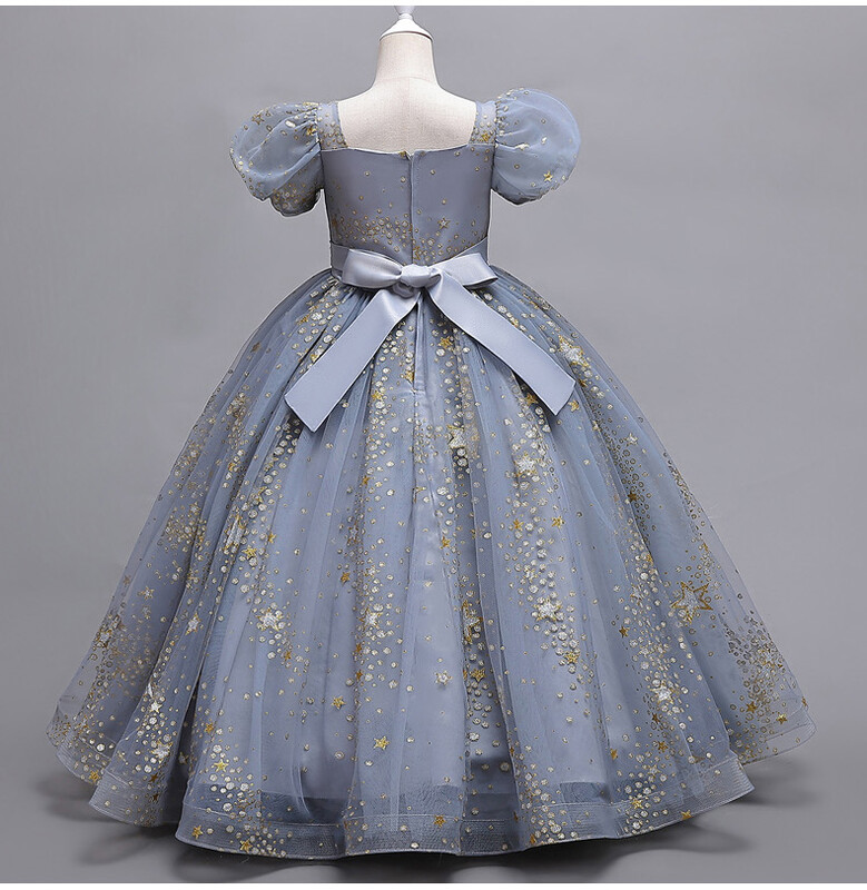 8905 Lányok virágos esküvői ruha, hosszú ujjatlan nyári hercegnő szivárvány házigazda ajándék-előadás program