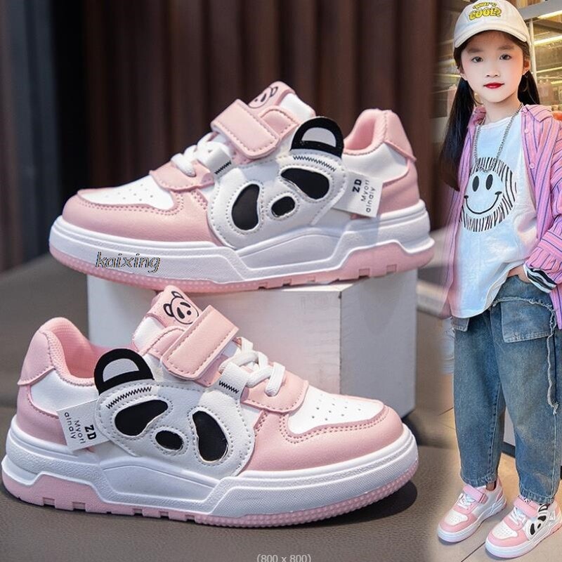 Berniukų sportiniai bateliai Animacinis filmas Big Panda Mokyklinės mergaitės Vaikiškas tinklelis, kvėpuojantis bėgimas, balti madingi šaunūs batai, 26-37 dydžio sportbačiai