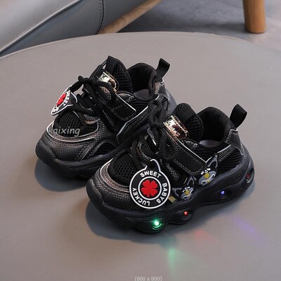 Big Panda Παιδικά Αθλητικά Παπούτσια Ανοιξιάτικη Φωτεινή Μόδα Αναπνεύσιμα Παιδικά Αγόρια Δίκτυ Παπούτσια Κοριτσίστικα Αθλητικά LED με ελαφριά παπούτσια για τρέξιμο