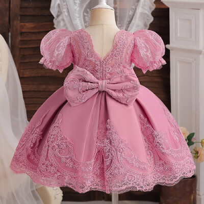 Vaikiška princesiška suknelė mergaitei, siuvinėta vintažinė elegantiška gimtadienio Vestido vestuvinio vakarėlio nėriniuota suknelė vaikams, mergaitei, iškilminga išleistuvių suknelė