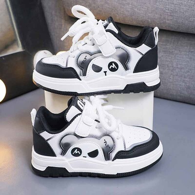 Νέα Παιδικά Cute Bear Αθλητικά Παπούτσια Επιτραπέζια Παιδικά Αντιολισθητικά Αθλητικά Παπούτσια Μικρά Λευκά Παπούτσια Trendy Boys PU Δερμάτινα casual παπούτσια