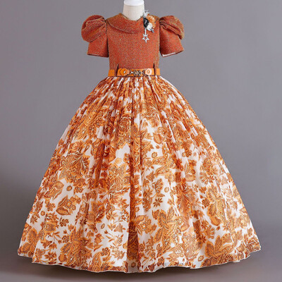 Naujas vaikiškas aprangos šifoninis lipdukas Retro modelio vaikiškos suknelės mergaičių dėvimos juosmens juostos princesės sijonas 3-12 metų