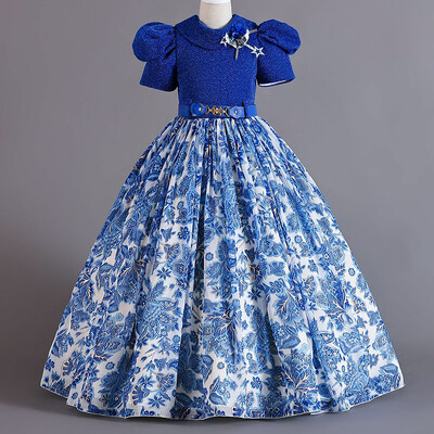 Naujas vaikiškas aprangos šifoninis lipdukas Retro modelio vaikiškos suknelės mergaičių dėvimos juosmens juostos princesės sijonas 3-12 metų