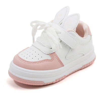 Παιδικά μικρά λευκά παπούτσια Άνοιξη φθινόπωρο αθλητικά παπούτσια τένις αγόρια για κορίτσια Αθλητικά παπούτσια Χαριτωμένα αυτιά κουνελιού με μαλακή σόλα Casual σανίδα παπούτσια